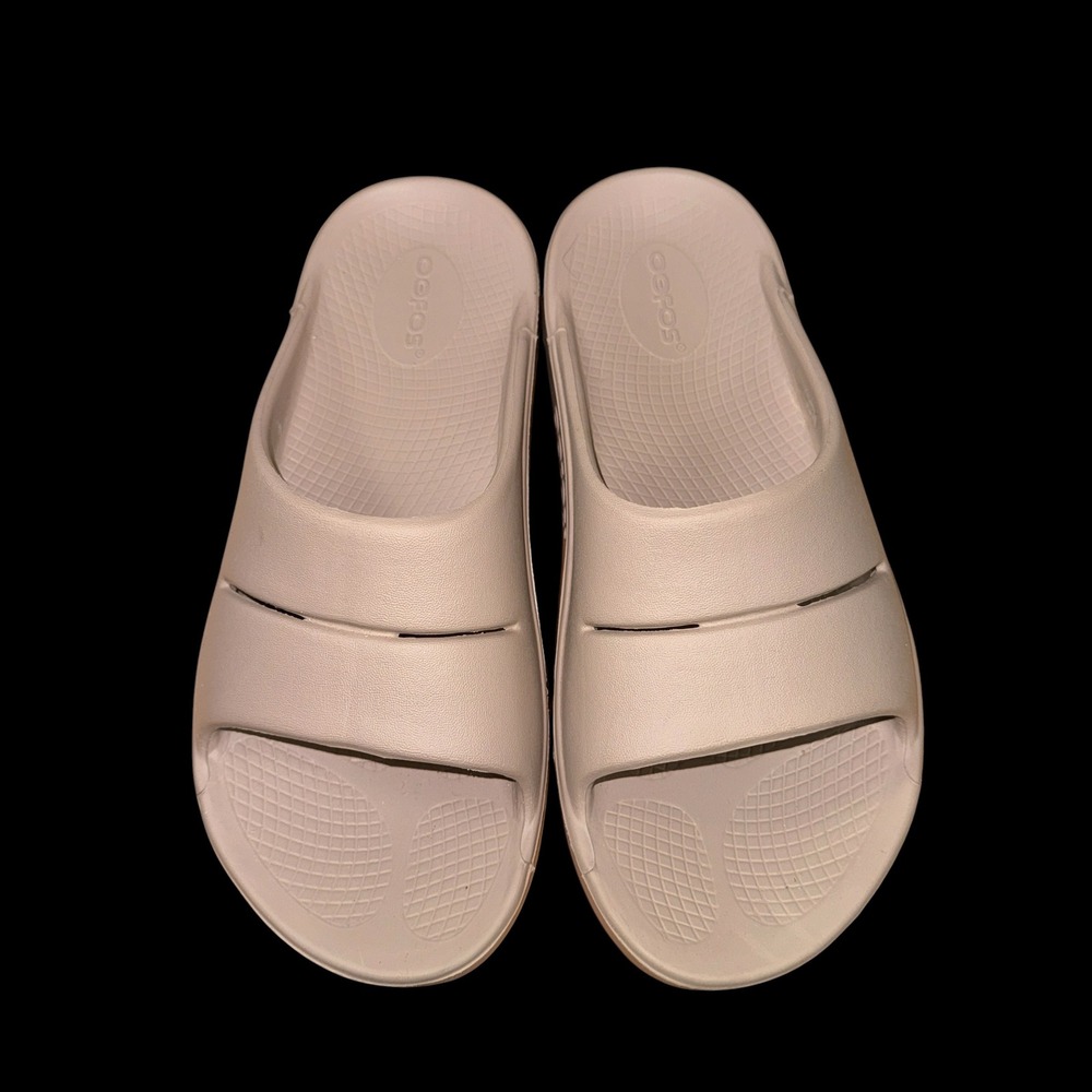 OOFOS OOahh Recovery Slide Sandal Womens 8 Mens 6 Pre-Owned Beige/Tan Orthopedic - Picture 3 of 13